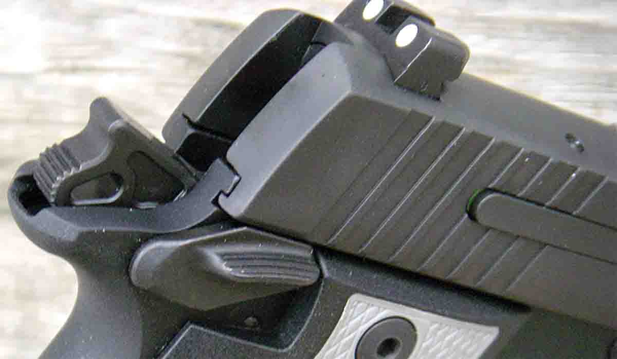 The pistol features an ambidextrous safety.